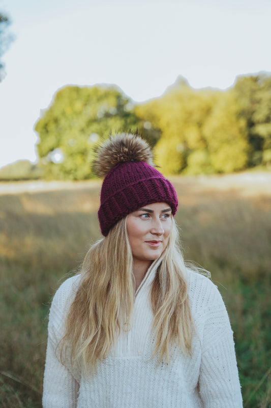 The Bobble Hat - Mulberry